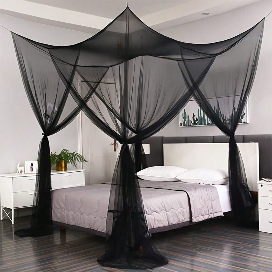 Abulun Suitable For Big Bed 4 Door Ceiling Mosquito Net Romantic 4 Door Bed Canopy Bedroom Dorm Home Decoration